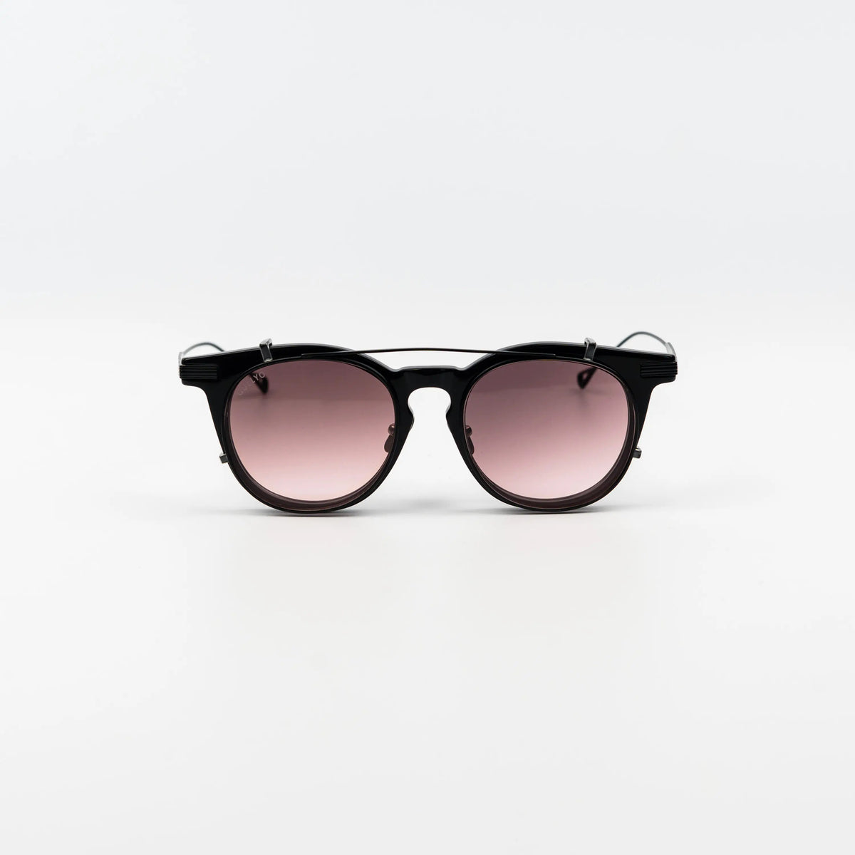 LUNARO, BLACK / DARK RASPBERRY LENS, front view